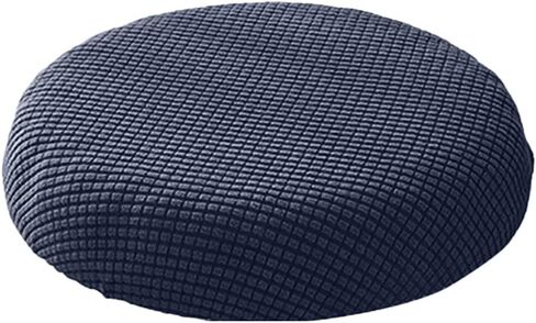Round Stool Cover 11-14 Inch Elastic Bar Stool Covers Soft High Elasticity Easy Clean Comfortable 1PC Dark Blue in Saudi Arabia