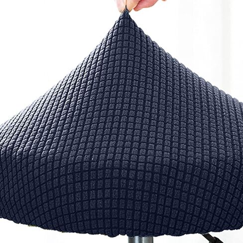 Round Stool Cover 11-14 Inch Elastic Bar Stool Covers Soft High Elasticity Easy Clean Comfortable 1PC Dark Blue in Saudi Arabia