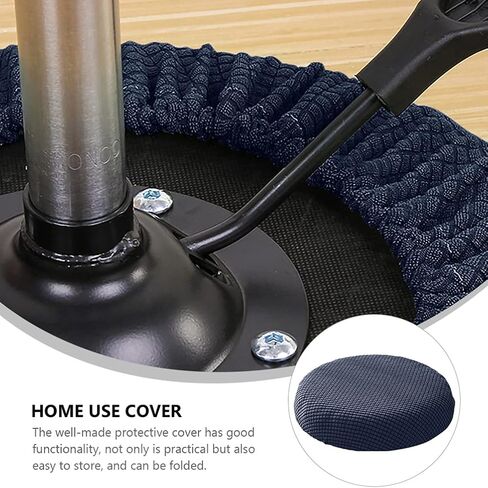 Round Stool Cover 11-14 Inch Elastic Bar Stool Covers Soft High Elasticity Easy Clean Comfortable 1PC Dark Blue in Saudi Arabia