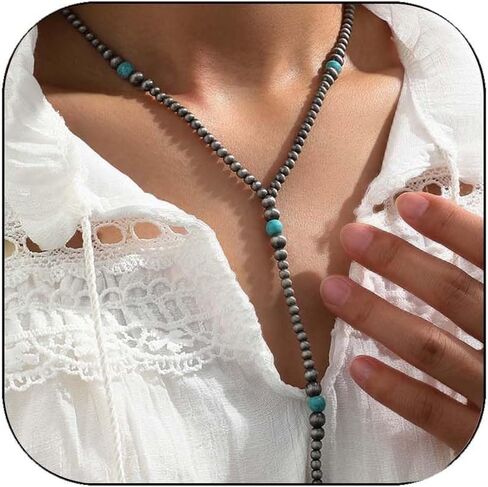 Navajo Pearl Necklace for Women Western Turquoise Necklace Western Cowgirl Jewelry for Women in Saudi Arabia