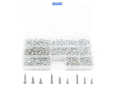 LBY 900pcs M2.3 M2.6 M3 Pan Head Self-Tapping Sheetmetal Screw Assortment Kit, Carbon Steel, Zinc-Plated in Saudi Arabia