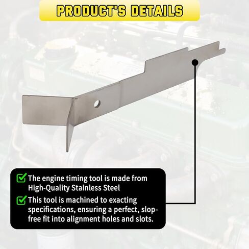 JD254A Timing Tool Compatible with John Deere 4039 4045 6059 6068 Engines| Stainless Steel Camshaft & Injection Pump Alignment Balancer Shaft Timing Tool in Kuwait