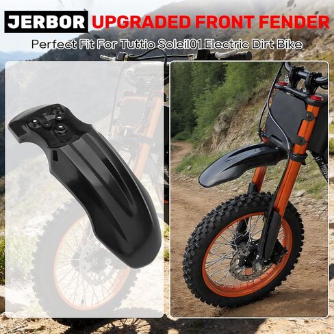 JERBOR Upgraded Front Fender Wheel Fender Mudguard for Tuttio Soleil01 Electric Drit Bike, Duarble Front Fender Mud Guard Protector With Screws for Tutto Tutti Motorcycle Parts (Front Fender) in Saudi Arabia