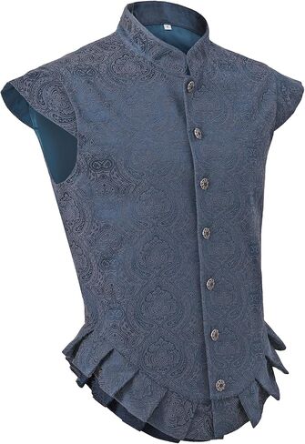 سترة رجالي من القرون الوسطى مُزينة بنقشة الزهور وعصر النهضة والقراصنة القوطية صدرية تيودور فيكتورية جيركين سترات إليزابيثية نبيلة in Kuwait