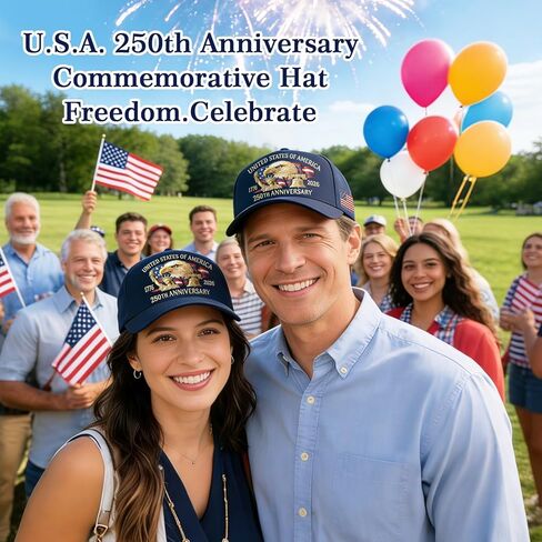 قبعة WOKALON للذكرى السنوية الـ 250 للولايات المتحدة الأمريكية، قبعة بيسبول قابلة للتعديل مطبوعة عليها النسر الأمريكي، 1776-2026 قبعات علم الولايات المتحدة للذكرى الـ 250 للرجال والنساء باللون الأزرق الداكن in Kuwait