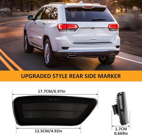 D-Lumina Rear Bumper Reflector Light Compatible with Je-ep Grand Cherokee 2011-2021, Do-dge Journey 2011-2020, Compass 2011-2017, Smoked Lens Rear Reflector Replaces #57010720AC 57010721AC, Pack of 2 in Saudi Arabia