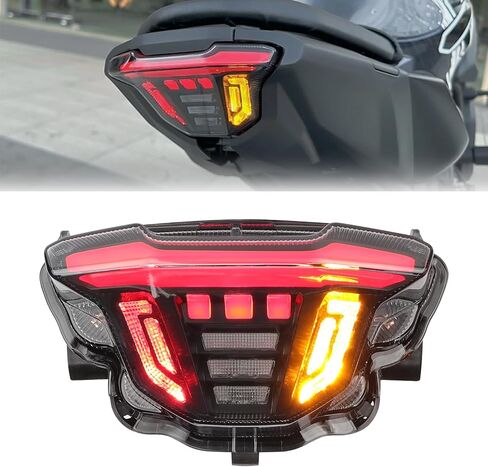 مصباح خلفي LED متكامل لـ MT-07 MT 07 2025-2026، مصباح خلفي لضوء الفرامل الوامض للإشارة الانعطاف، التوصيل والتشغيل بعدسة مدخنة للضوء الخلفي للدراجات النارية 2025 MT07 in Saudi Arabia