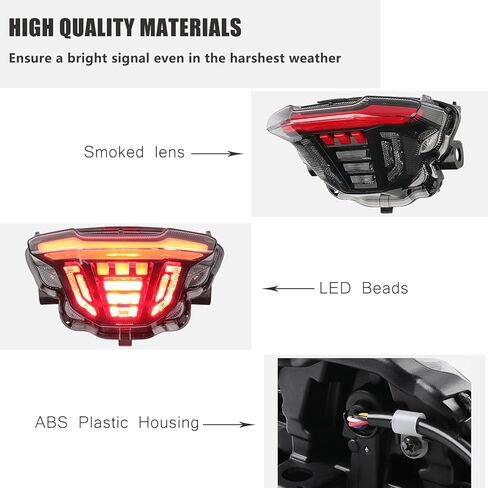 مصباح خلفي LED متكامل لـ MT-07 MT 07 2025-2026، مصباح خلفي لضوء الفرامل الوامض للإشارة الانعطاف، التوصيل والتشغيل بعدسة مدخنة للضوء الخلفي للدراجات النارية 2025 MT07 in Saudi Arabia