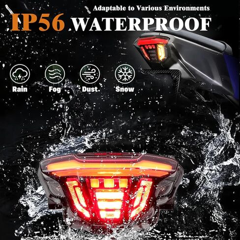 مصباح خلفي LED متكامل لـ MT-07 MT 07 2025-2026، مصباح خلفي لضوء الفرامل الوامض للإشارة الانعطاف، التوصيل والتشغيل بعدسة مدخنة للضوء الخلفي للدراجات النارية 2025 MT07 in Saudi Arabia