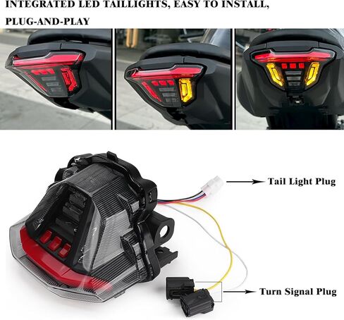 مصباح خلفي LED متكامل لـ MT-07 MT 07 2025-2026، مصباح خلفي لضوء الفرامل الوامض للإشارة الانعطاف، التوصيل والتشغيل بعدسة مدخنة للضوء الخلفي للدراجات النارية 2025 MT07 in Saudi Arabia