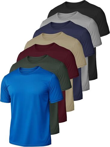 7/8 Pack Mens Short Sleeve Quick Dry Active Athletic T Shirt Running Gym Workout Tee Tops in Saudi Arabia