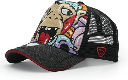 Trucker Hat - Art Collection - Doodle - Black in Saudi Arabia
