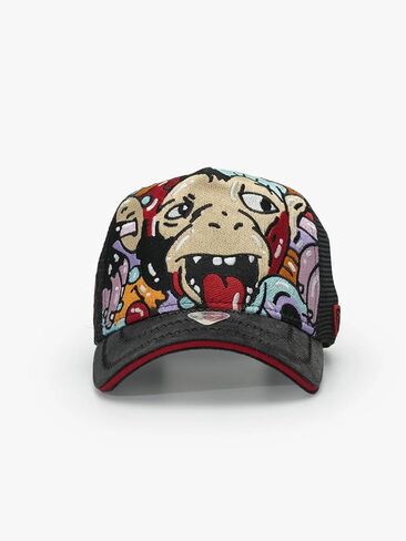 Trucker Hat - Art Collection - Doodle - Black in Saudi Arabia