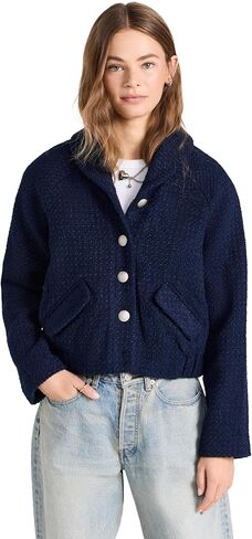 endless rose Women's Boucle Tweed Buttoned Bomber in Kuwait