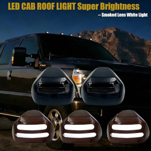 5 قطع من مصابيح LED بيضاء لسقف الكابينة متوافقة مع 1999-2016 F250 F350 F450 F550 و2004-2017 F650 F750 ملحقات شاحنة التخليص العلوي ومصابيح الجري المدخنة in Kuwait