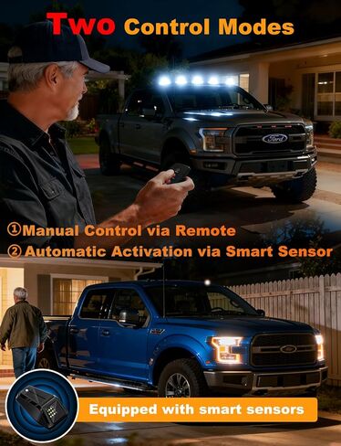 مصابيح الكابينة الشمسية للشاحنات المزودة بجهاز تحكم عن بعد، مصابيح LED بيضاء لسقف الحفر بدون جهاز تحكم عن بعد مع مستشعر اهتزاز، مصابيح أمان مقاومة للماء IP67 لمركبات RVs Pickup SUV Van 5PCS in Kuwait