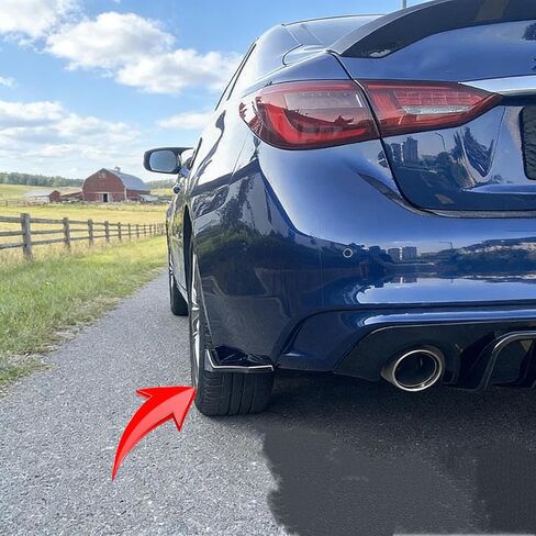 Rear Bumper Spoiler Diffuser Splitter Protector Fit for Infiniti Q50 Q50s 2014-2024, 2PCS Rear Bumper Side Lip Aprons Valence Spat Exterior Accessories (Gloss Black) in Saudi Arabia