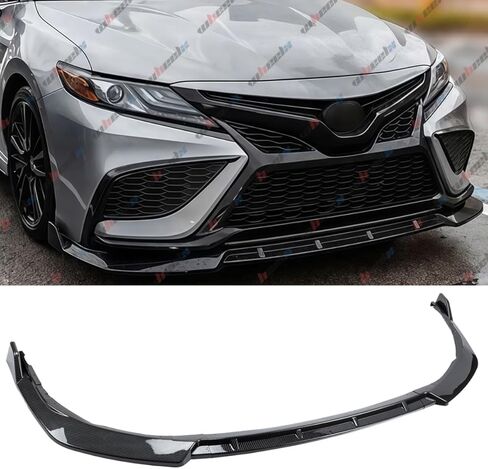 3 قطع حافة ممتصة للصدمات الأمامية متوافقة مع طراز Toyota Camry SE XSE 2021-2024 V2، فاصل سبويلر للذقن السفلي يناسب 2021 2022 2023 2024، طقم جسم الحماية (أسود لامع) in Saudi Arabia