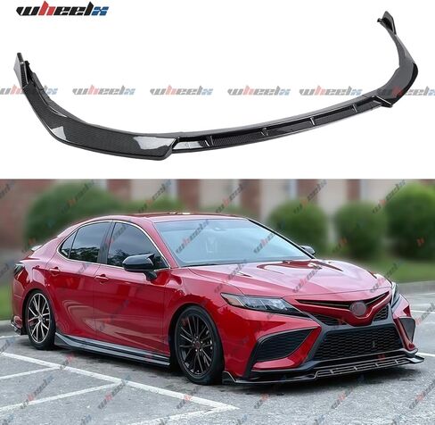 3 قطع حافة ممتصة للصدمات الأمامية متوافقة مع طراز Toyota Camry SE XSE 2021-2024 V2، فاصل سبويلر للذقن السفلي يناسب 2021 2022 2023 2024، طقم جسم الحماية (أسود لامع) in Saudi Arabia