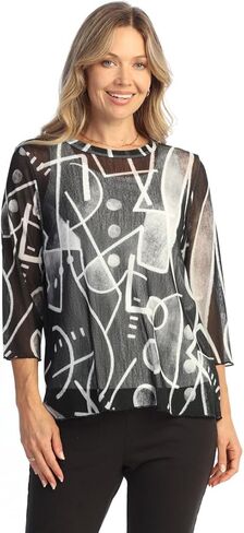 Jess & Jane Crepe Mesh Top with Tank - CM4 in Saudi Arabia