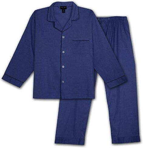 Foxfire Big and Tall Broadcloth Long Sleeve Pajamas to Size 8X in Light Blue, Maroon, and Navy in Saudi Arabia