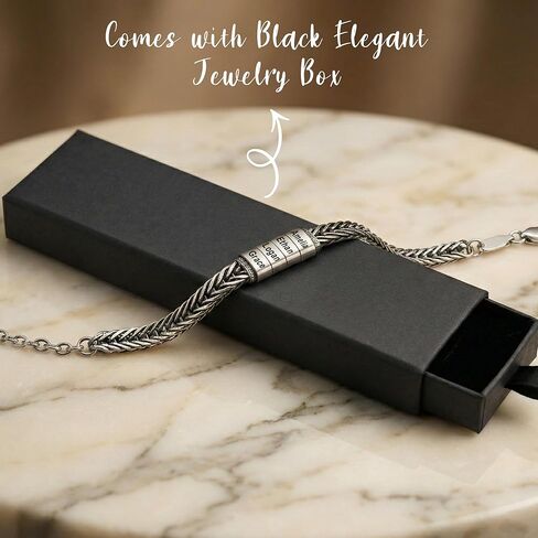 Personalized Stainless Steel Bracelet for Men - Custom Gold, Silver, Black Bracelets for Him, Father's Day Gifts for Husband, Dad, Boyfriend, Groomsmen, Birthday, Wedding, Anniversary, Gift for Men in Saudi Arabia