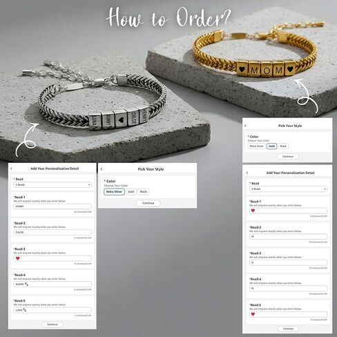 Personalized Stainless Steel Bracelet for Men - Custom Gold, Silver, Black Bracelets for Him, Father's Day Gifts for Husband, Dad, Boyfriend, Groomsmen, Birthday, Wedding, Anniversary, Gift for Men in Saudi Arabia