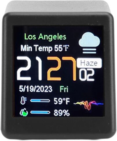 Pomya Digital Clock with Date and Weather, Electric Desk Clock for Seniors Elderly, LCD Digital Display Calendar, Temperature Weather Forecast Station, Support WiFi Networking (White) in Saudi Arabia