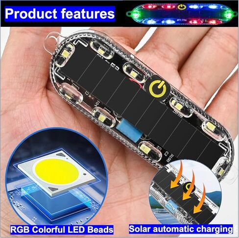 RQG Solar Strobe Lights*2 and Fake Car Alarm Light *2, Colorful Led Warning Light,Automotive Interior Flash Anti Collision Light,Anti-Theft Security Alarm Lights for Car Truck Motorcycle, 4 Pack in Kuwait