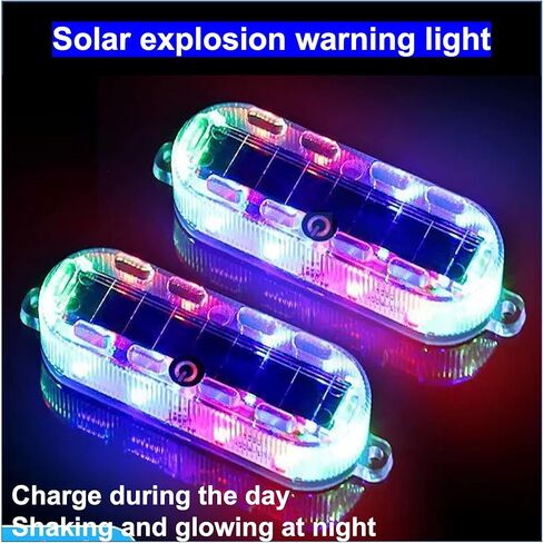 RQG Solar Strobe Lights*2 and Fake Car Alarm Light *2, Colorful Led Warning Light,Automotive Interior Flash Anti Collision Light,Anti-Theft Security Alarm Lights for Car Truck Motorcycle, 4 Pack in Kuwait