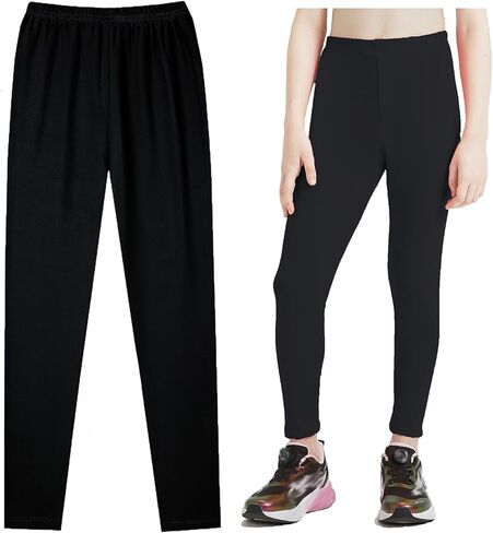 سراويل Vagefun للفتيات - سراويل حرارية مبطنة بالصوف للفتيات الصغيرات سراويل يوجا رياضية للأطفال الصغار مقاس 2T-10 in Kuwait