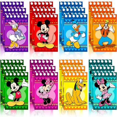 لوازم حفلات أعياد الميلاد من الفأر، 24 قطعة من دفاتر الملاحظات الصغيرة لهدايا حفلات أعياد الميلاد ميكي، حشو حقائب جودي، مكافآت الفصل الدراسي، 8 أنواع in Kuwait