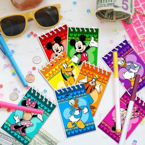 لوازم حفلات أعياد الميلاد من الفأر، 24 قطعة من دفاتر الملاحظات الصغيرة لهدايا حفلات أعياد الميلاد ميكي، حشو حقائب جودي، مكافآت الفصل الدراسي، 8 أنواع in Kuwait