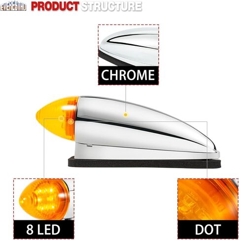 EVERESTHD 5PCS LED Roof Marker Light Top Cab Running Lights Assembly Heavy Duty Trucks Replacement Fit for Mack CHU 2000-2018 in Kuwait