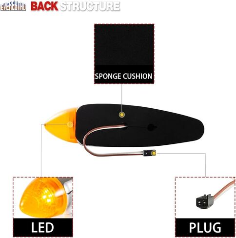 EVERESTHD 5PCS LED Roof Marker Light Top Cab Running Lights Assembly Heavy Duty Trucks Replacement Fit for Mack CHU 2000-2018 in Kuwait