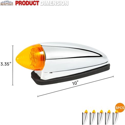 EVERESTHD 5PCS LED Roof Marker Light Top Cab Running Lights Assembly Heavy Duty Trucks Replacement Fit for Mack CHU 2000-2018 in Kuwait