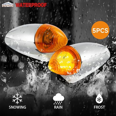 EVERESTHD 5PCS LED Roof Marker Light Top Cab Running Lights Assembly Heavy Duty Trucks Replacement Fit for Mack CHU 2000-2018 in Kuwait