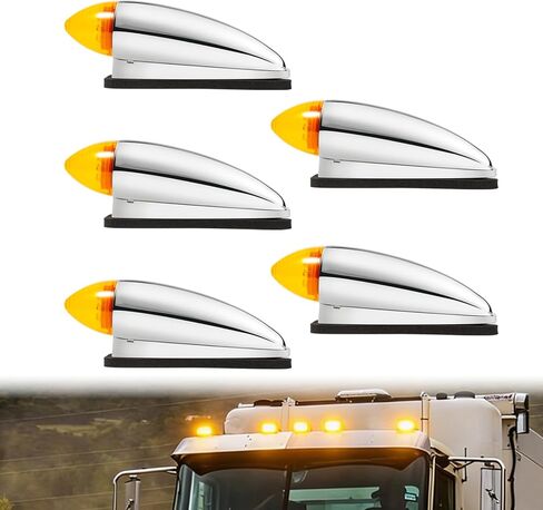 EVERESTHD 5PCS LED Roof Marker Light Top Cab Running Lights Assembly Heavy Duty Trucks Replacement Fit for Mack CHU 2000-2018 in Kuwait