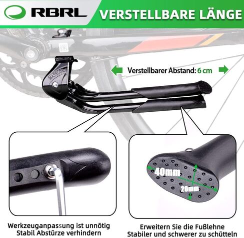 مسند دراجة RBRL، حامل مركزي مزدوج الساق، مسند دراجة قابل للتعديل للخدمة الشاقة، حامل للدراجات مقاس 24-29 بوصة قابل للتعديل من سبائك الألومنيوم لتخزين دعم مسند الدراجة in Kuwait