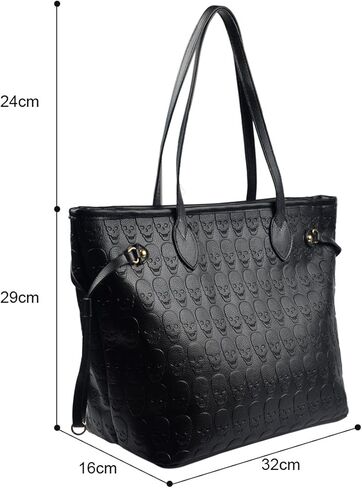 المرأة الشيطان الجمجمة المحفظة حقائب اليد بو الجلود أعلى مقبض حقيبة التسوق مع مخلب المحفظة السوداء in Kuwait