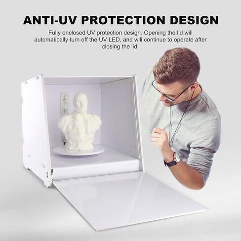 صندوق معالجة الأشعة فوق البنفسجية من الراتنج SUNLU II، طاقة 42 وات، قرص دوار قابل للإزالة، حجم أكبر، الكل في واحد، بدون تركيب، آلة معالجة ضوء الأشعة فوق البنفسجية دوارة 405 نانومتر لطابعة الراتنج ثلاثية الأبعاد. in Kuwait