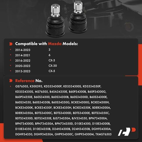 A-Premium 2 × وصلات كروية سفلية أمامية، متوافقة مع Mazda CX-5 2013-2023، 3 2014-2023، 6 2014-2021، CX-3 2016-2022، CX-30 2020-2023 in Kuwait