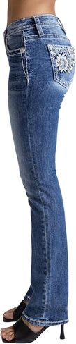 Miss Me Women's Geo Pocket Mid-Rise Bootcut Jeans in Saudi Arabia