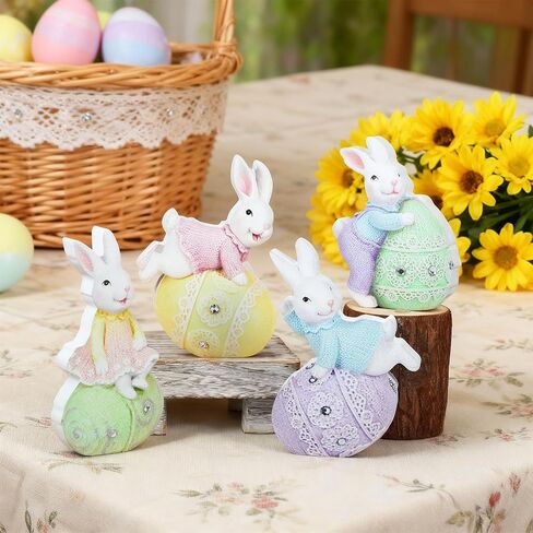 4 Pcs Christmas Snowman Figurines Table Top Set Sitting Laying Standing Tabletop Decoration Wooden Snowman Statue Decor for Winter Holiday Mantle Desk Shelf Party Decoration in Kuwait