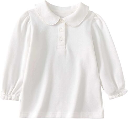 Boys Long Sleeve Polo Shirt School Uniform Shirts Collared Performance Activewear Tops with Chest Pocket 1-15 Years in Saudi Arabia