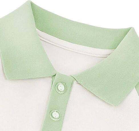Boys Short Sleeve String Polo Shirt Color Block School Uniform Shirt Button Closure Comfort Stretch Golf Shirts in Saudi Arabia