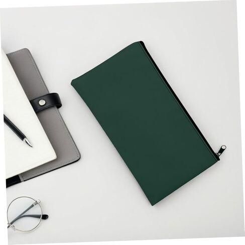 TEHAUX 4pcs PU Leather Money Pouch Stylish Cash Deposit Receipt Organizer Zippered Storage Bag for Coins Banknotes Elegant Design for Business Use in Saudi Arabia