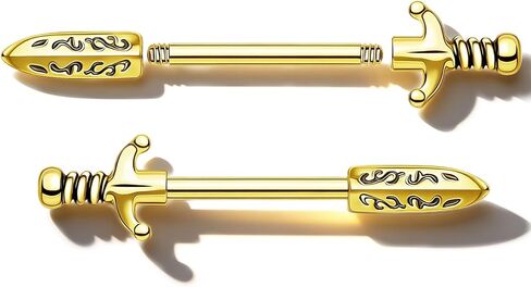 Jewseen 14G Nipple Rings Sword Nipple Piercing Jewelry Surgical Steel Nipple Barbell Straight Bar Body Piercing Jewelry for Women in Saudi Arabia