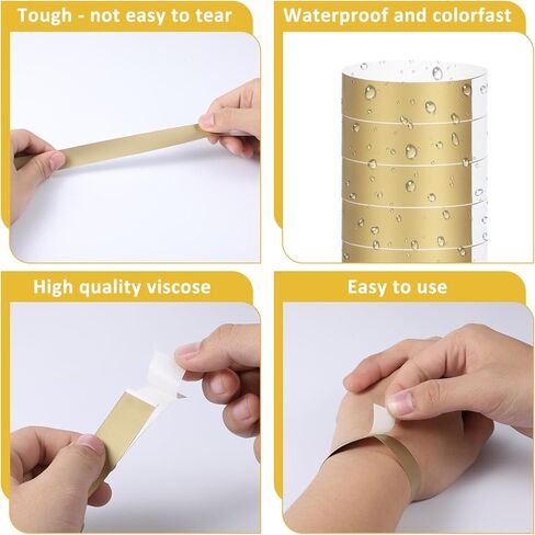 300 PCS Paper Wristbands for Events, Metallic Gold Wristbands for Events, Waterproof Party Arm Bands, Paper Bracelets Wrist Band for Clubs Concert Music Festival Admission in Saudi Arabia
