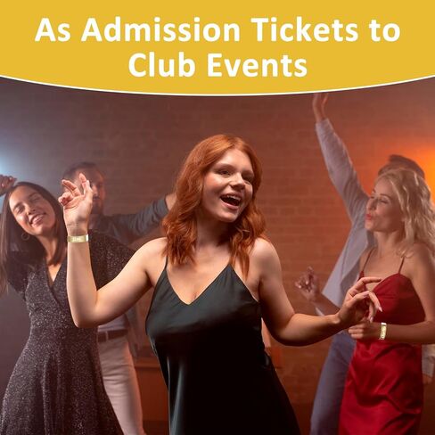 300 PCS Paper Wristbands for Events, Metallic Gold Wristbands for Events, Waterproof Party Arm Bands, Paper Bracelets Wrist Band for Clubs Concert Music Festival Admission in Saudi Arabia